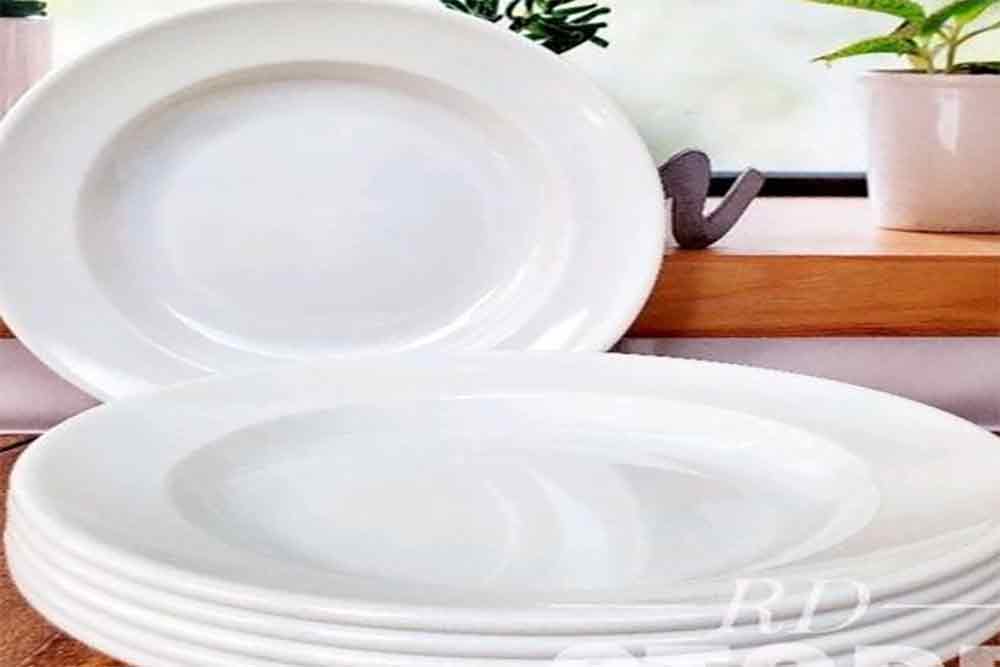 piring keramik putih polos
