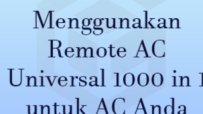 Kode Remote AC Universal 1000 in 1 untuk Semua Merek AC